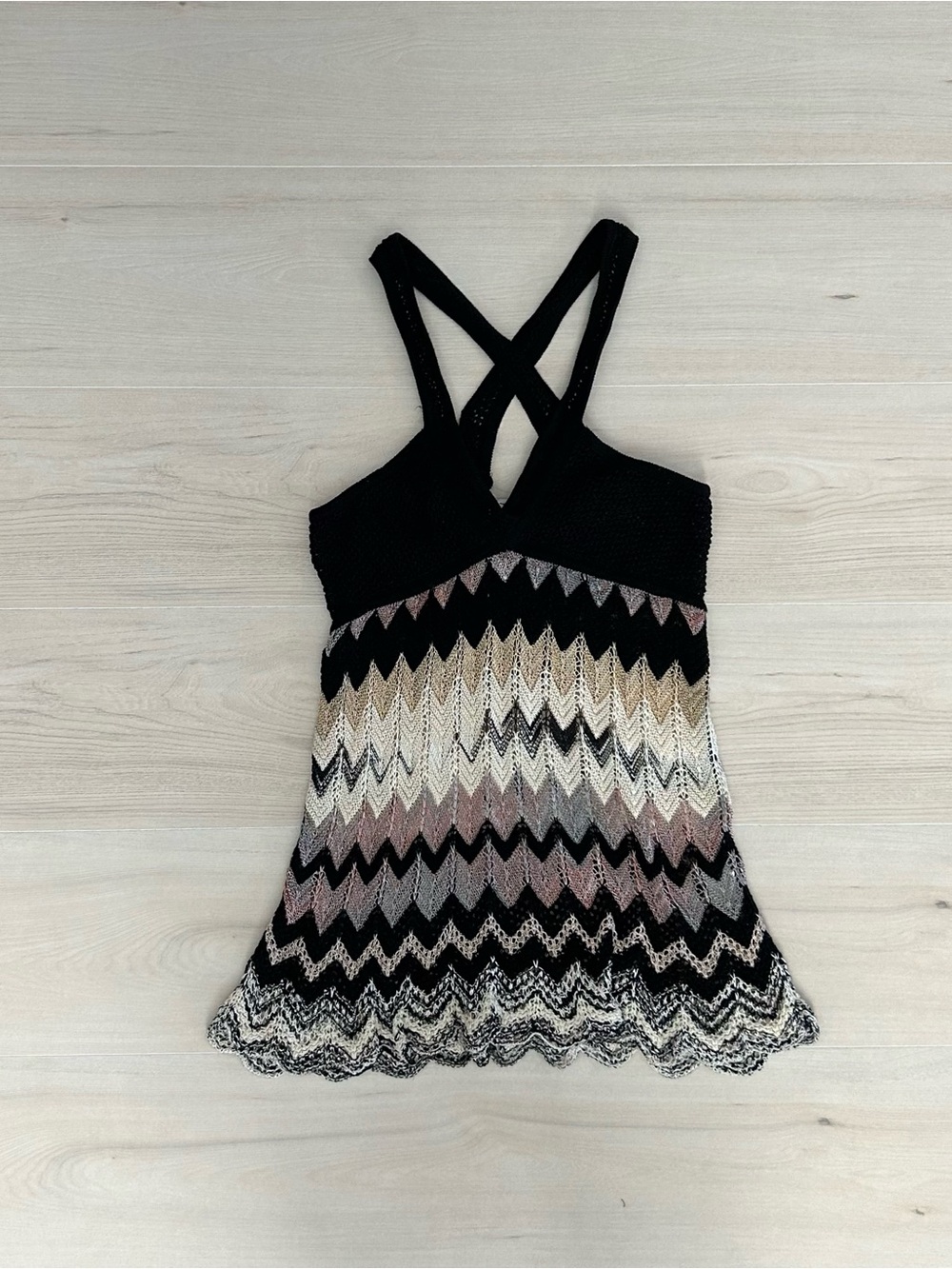 missoni chevron criss cross tank